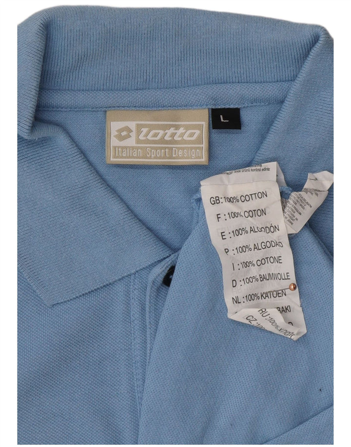 Camisa polo masculina LOTTO grande algodão azul