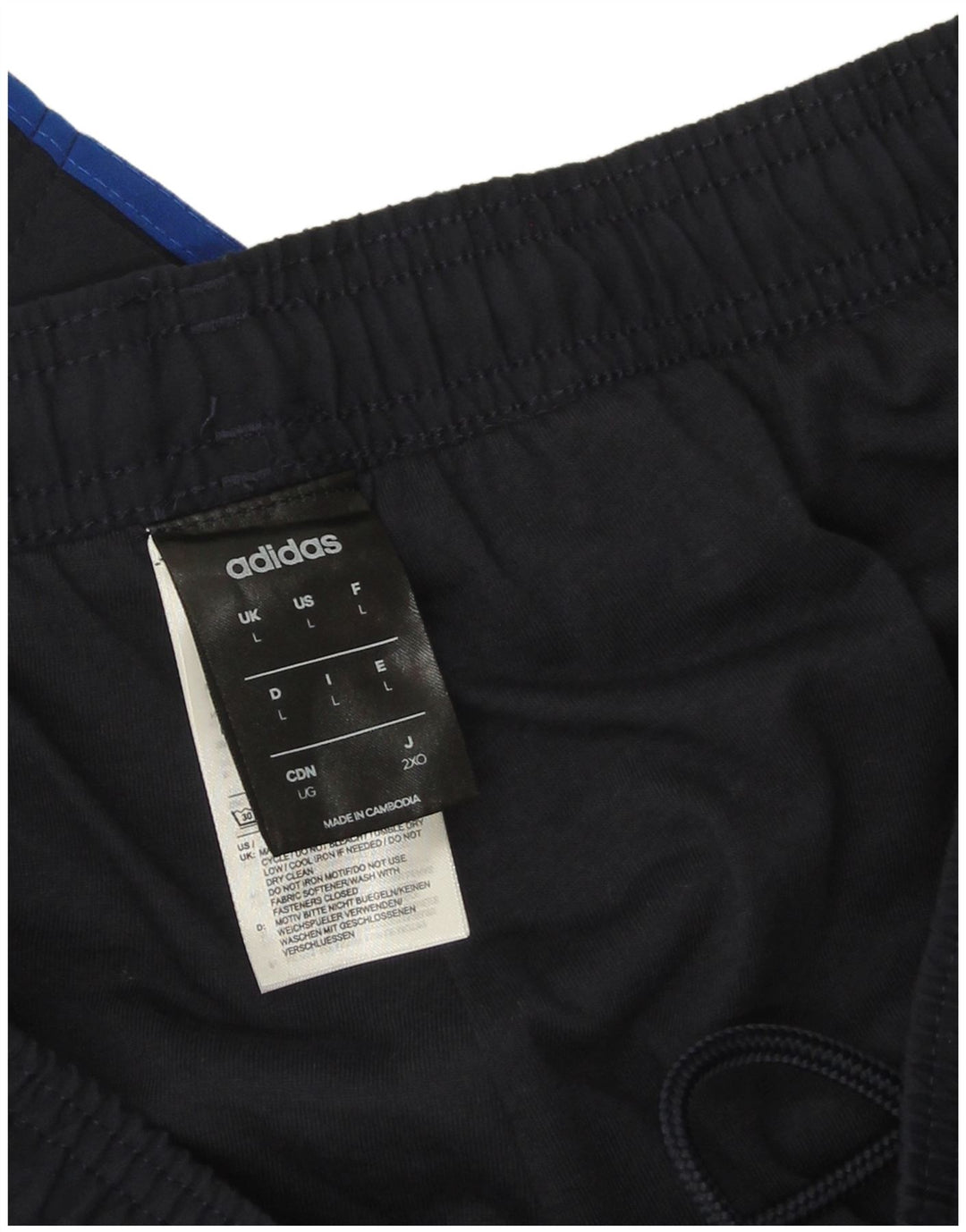 Calça de treino masculina Adidas grande poliéster azul marinho