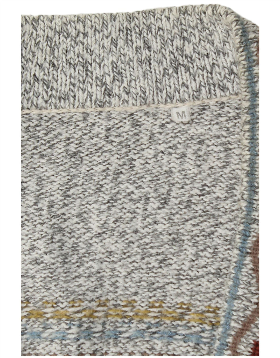 Suéter cardigã masculino VINTAGE cinza médio Fair Isle