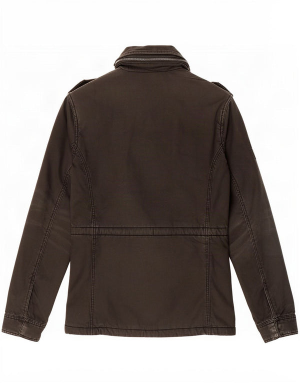 Jaqueta militar Sherpa masculina Superdry UK 34 XS algodão preto