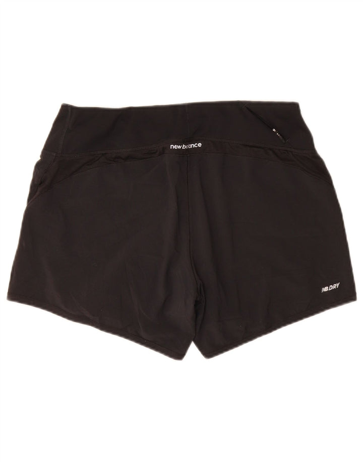 Shorts esportivos femininos New Balance UK 12 poliéster preto médio
