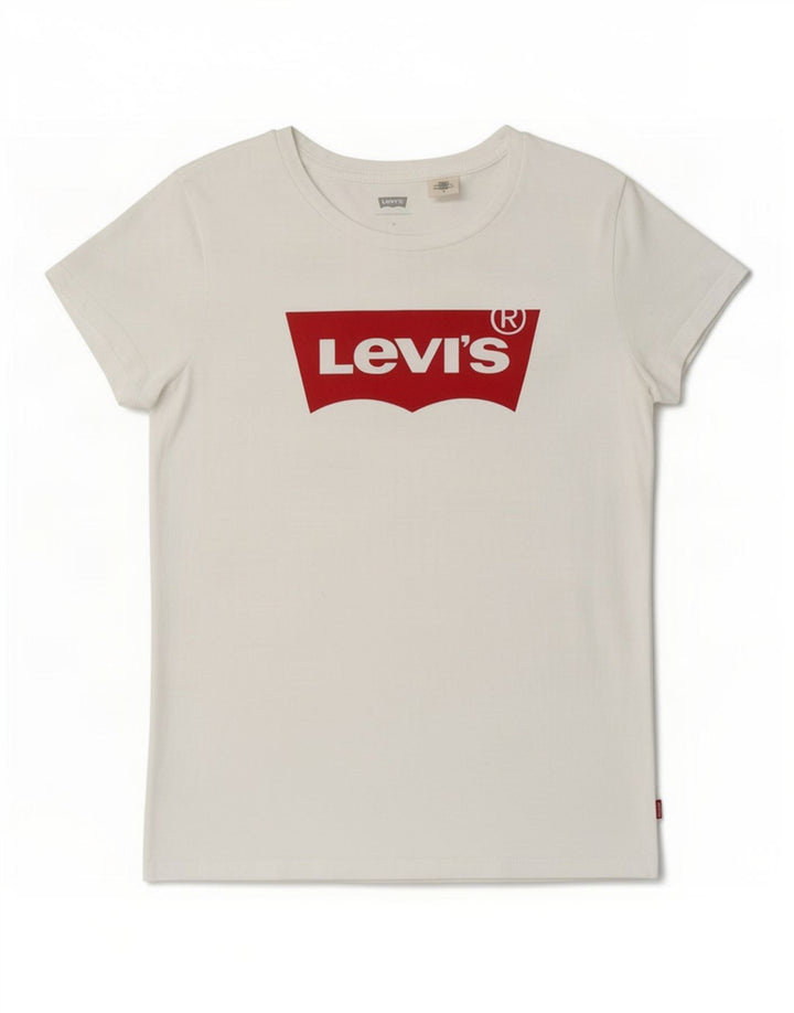 Camiseta feminina gráfica Levi's UK 14 médio branco