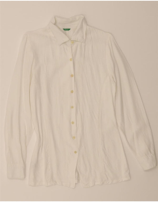 Blusa feminina BENETTON UK 12 viscose branca média