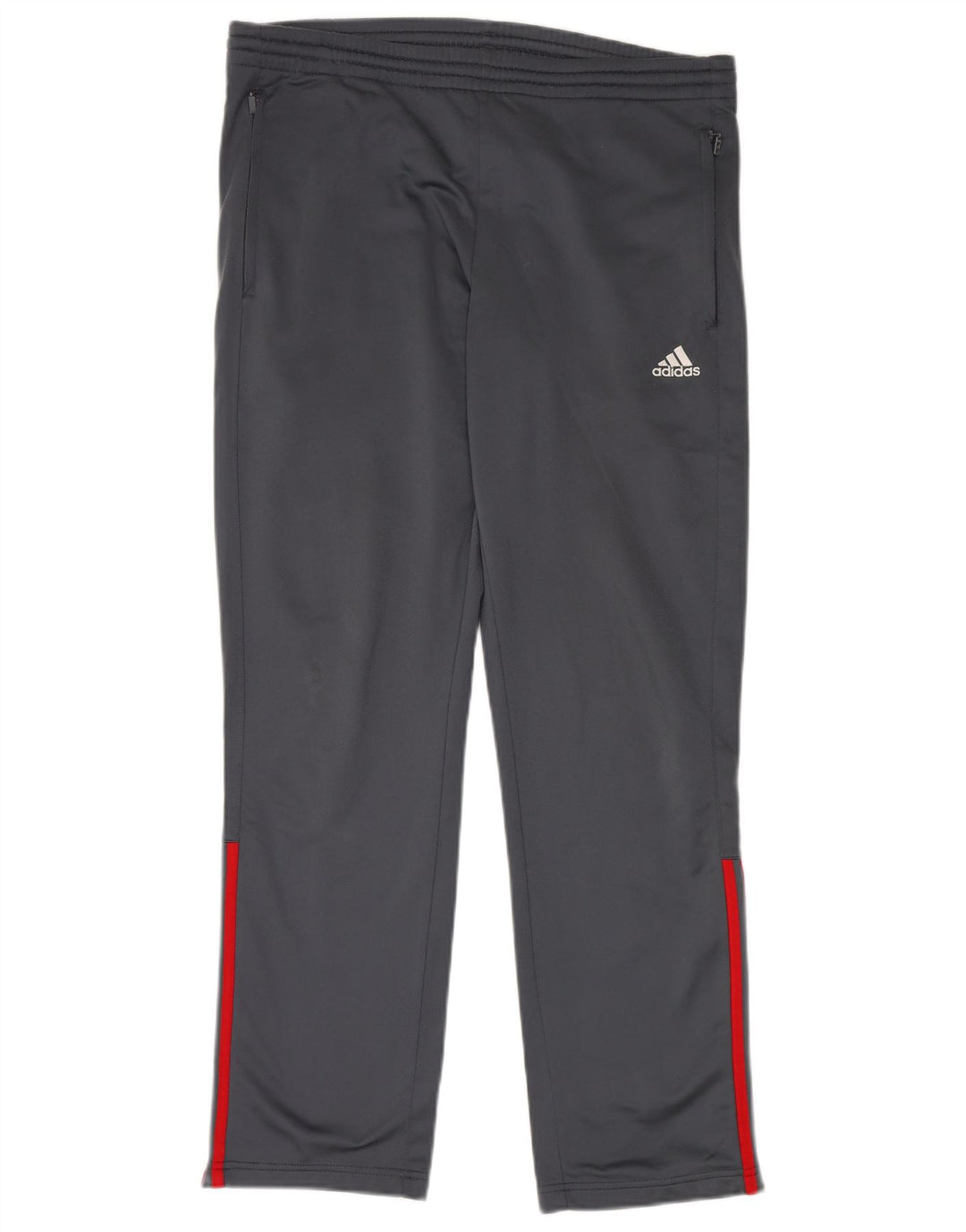 Calças de treino masculinas ADIDAS UK 38/40 poliéster cinza médio