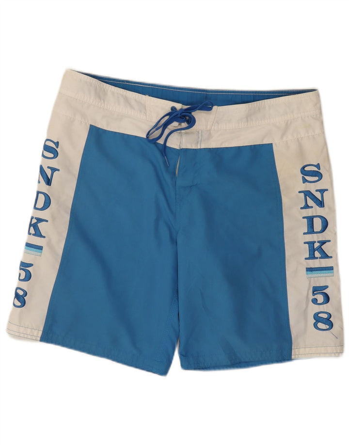 Sundek Mens Graphic Natação Shorts XL Azul Colourblock Poliéster