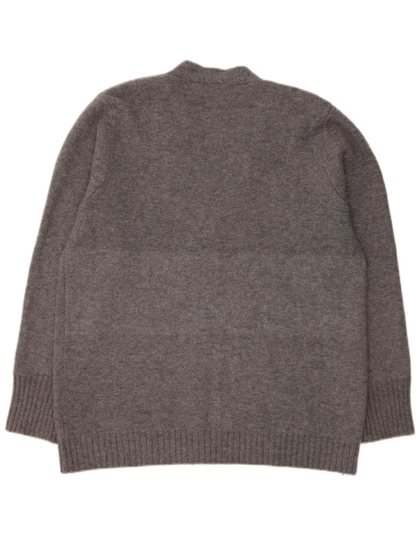 Suéter cardigã feminino Zara UK 14 cinza médio acrílico