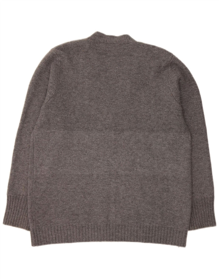 Suéter cardigã feminino Zara UK 14 cinza médio acrílico