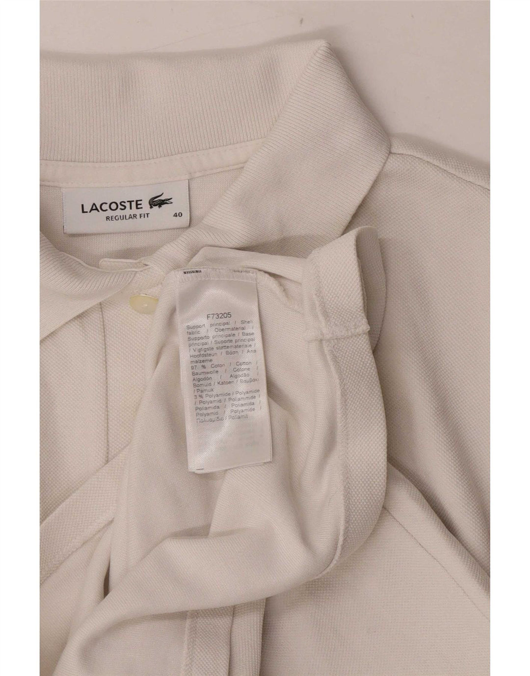 Camisa polo feminina Lacoste Regular Fit tamanho 40 algodão branco médio