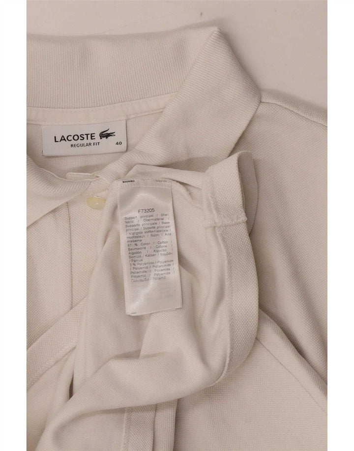 Camisa polo feminina Lacoste Regular Fit tamanho 40 algodão branco médio