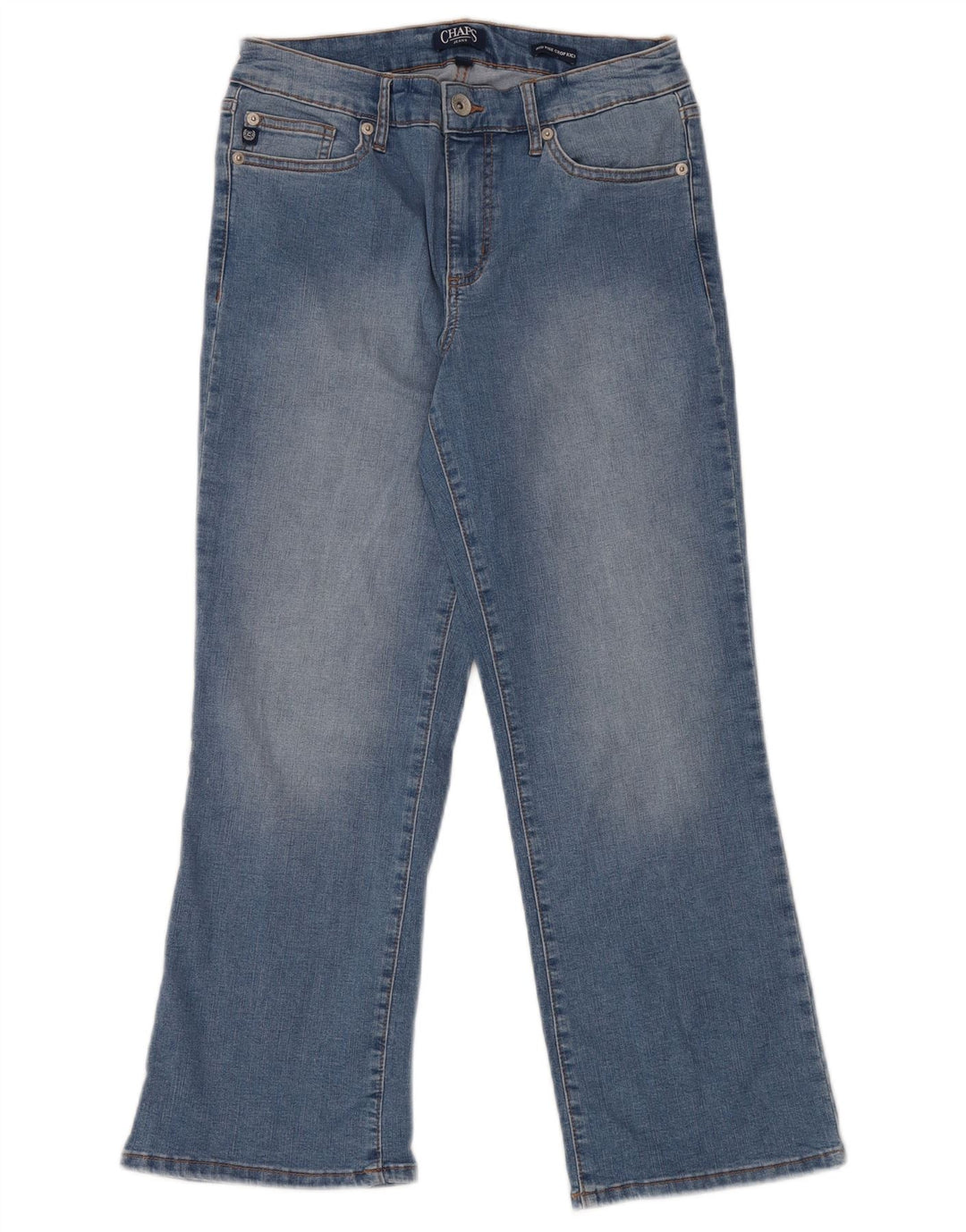 Calça jeans feminina CHAPS Kick Mid Rise US 8 médio W29 L26 algodão azul
