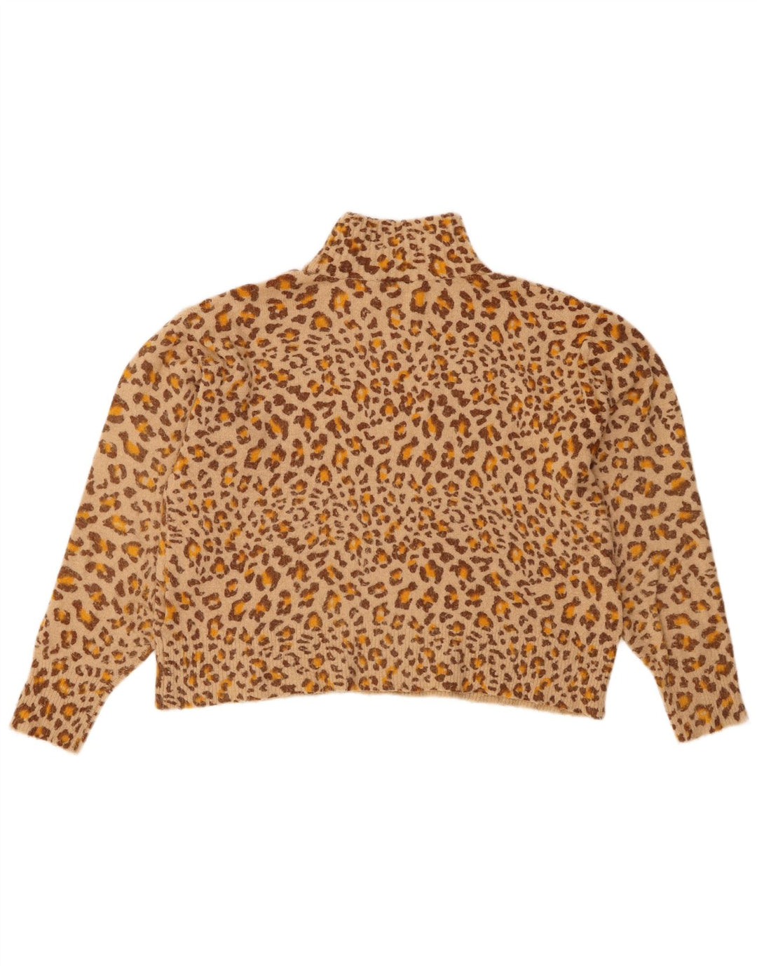 TOPSHOP Womens Oversized Turtle Neck Jumper Sweater UK 10 Small Beige