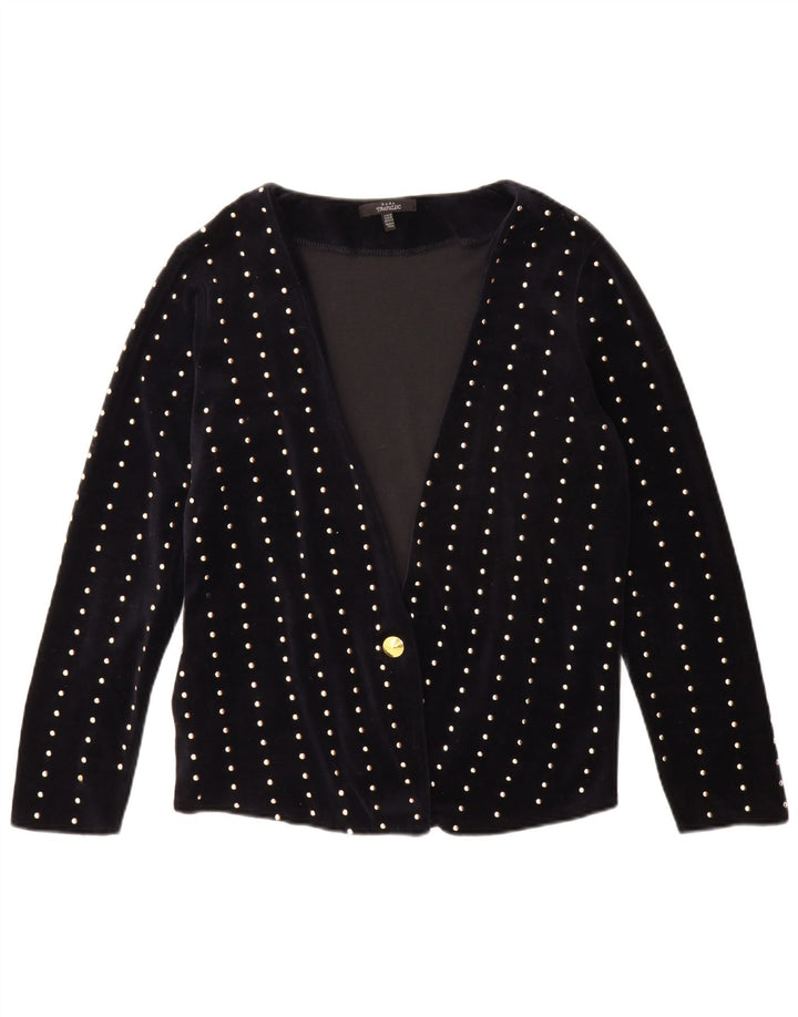 Jaqueta blazer feminina Zara Trafaluc com 1 botão Reino Unido 14 médio azul marinho manchado