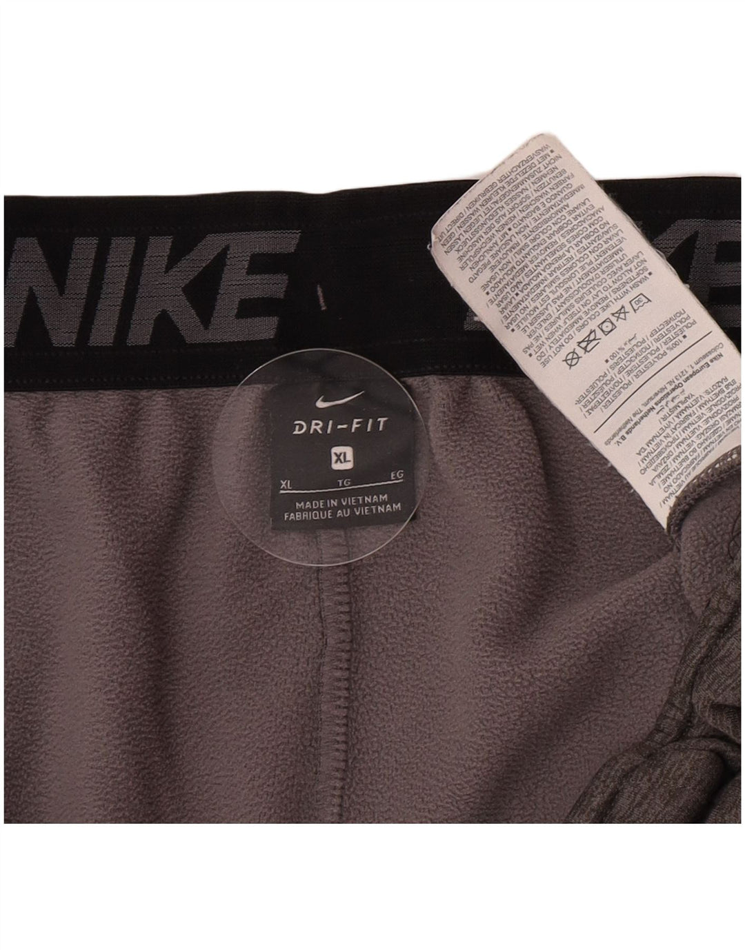 Calça de treino masculina Nike Dri Fit Joggers XL cinza manchado de poliéster