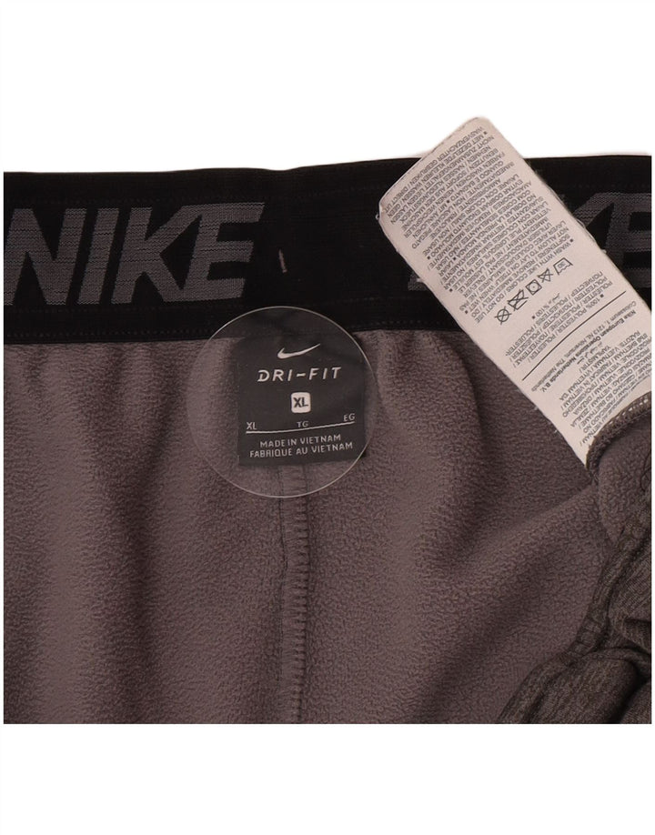 Calça de treino masculina Nike Dri Fit Joggers XL cinza manchado de poliéster
