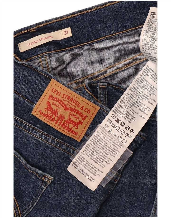Calça jeans reta clássica feminina LEVI'S W31 L28 algodão azul