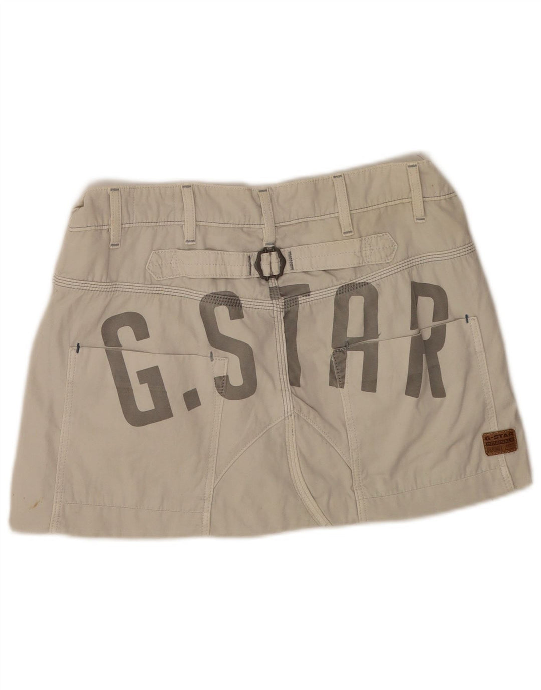 Minissaia gráfica feminina G-Star W32 grande algodão bege