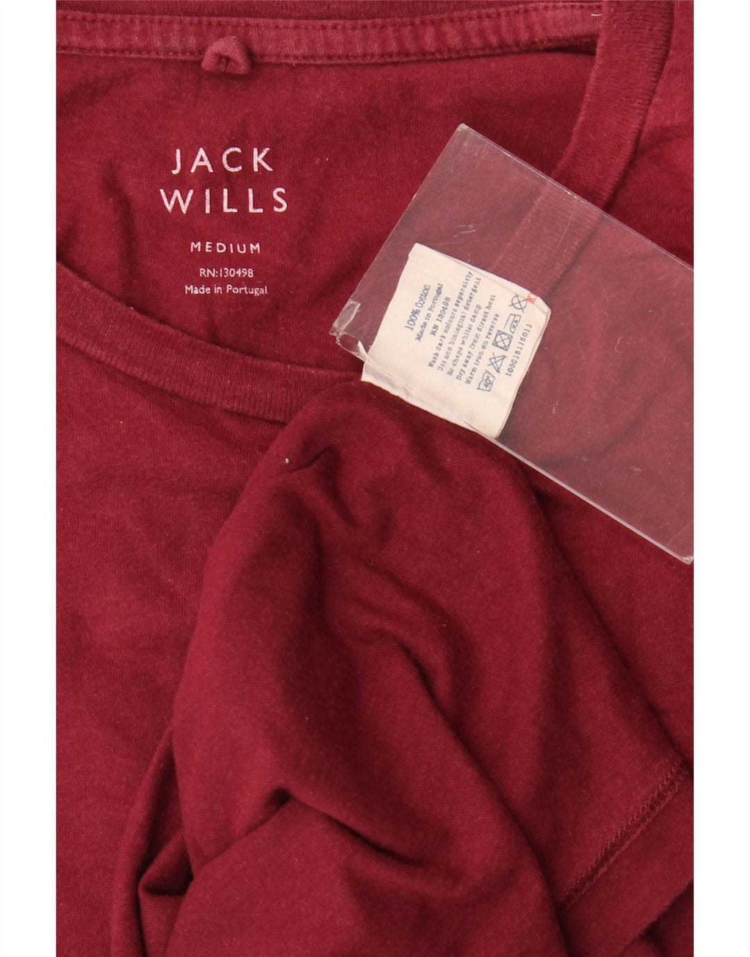 Camiseta masculina Jack Wills Top médio algodão Borgonha