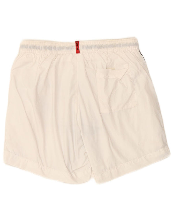 Shorts de natação masculino HUGO BOSS pequeno branco poliamida