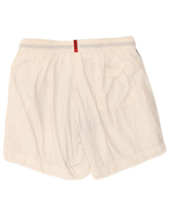 Shorts de natação masculino HUGO BOSS pequeno branco poliamida