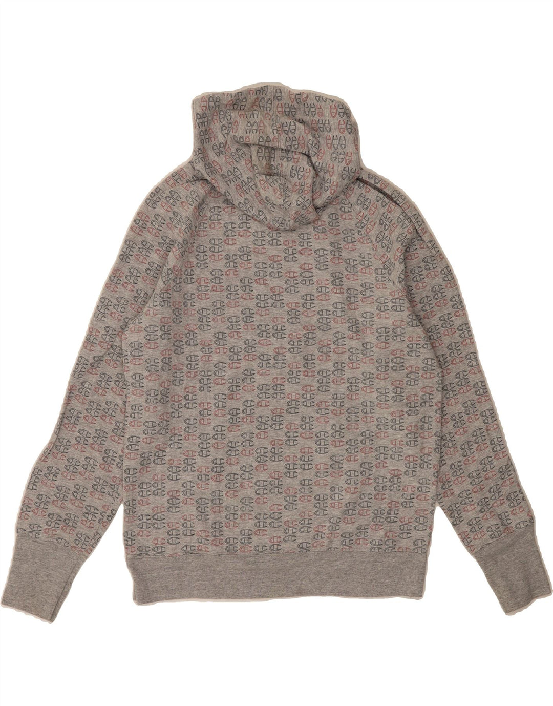 CHAMPION Mens Graphic Hoodie Jumper Small Grey Polyester Vintage Champion and Second-Hand Champion from Messina Hembry 