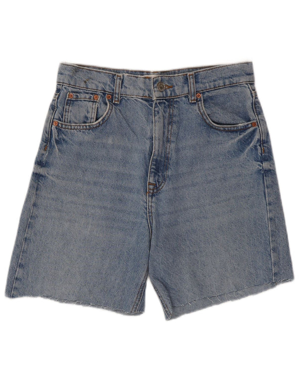 Shorts jeans feminino Zara EU 38 pequeno W28 algodão azul