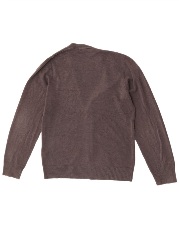 Suéter cardigã masculino Marks & Spencer pequeno cinza acrílico