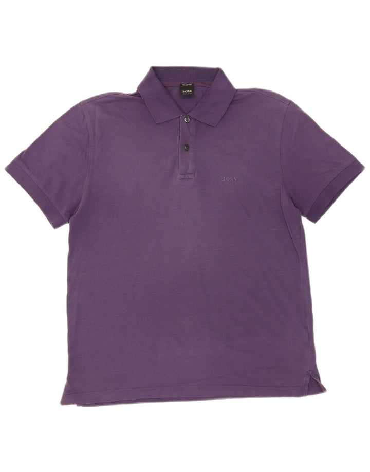 Camisa polo masculina HUGO BOSS grande algodão roxo