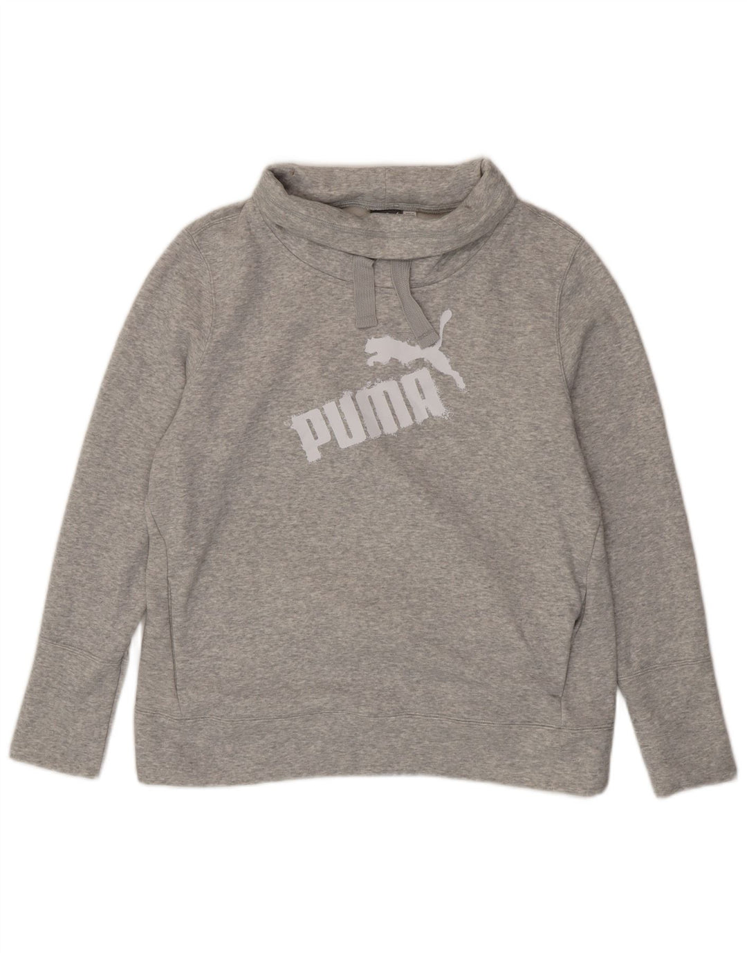Moletom feminino PUMA com gola redonda e gola redonda, suéter UK 16 grande cinza manchado