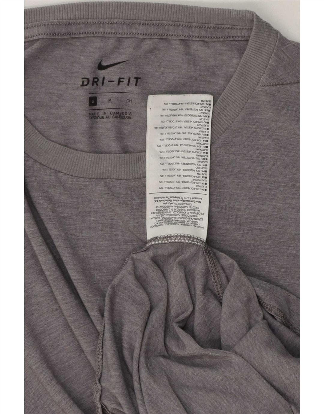Puma Mens Tall T-Shirt Top Pequeno Poliéster Cinza