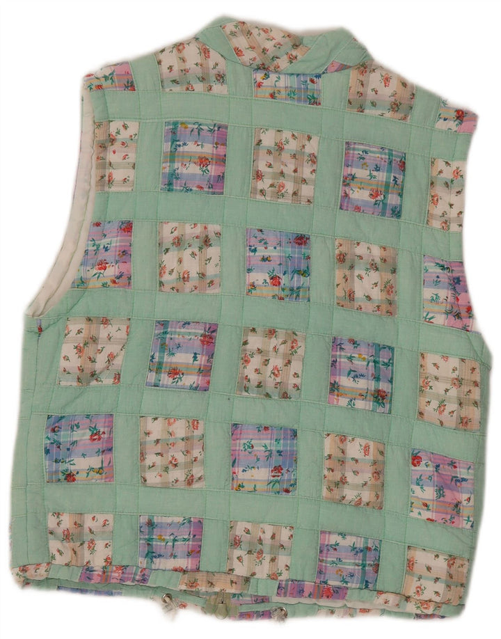 Colete feminino Trissi IT 40 algodão patchwork verde médio