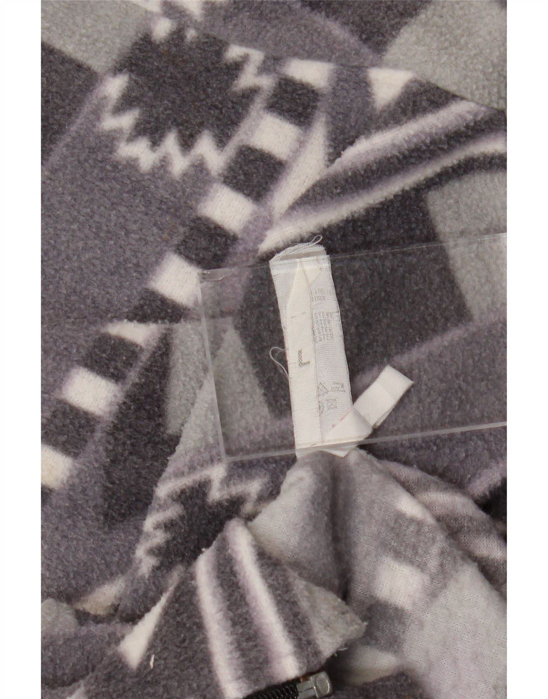 Jaqueta de lã masculina vintage Reino Unido 40 grande cinza Fair Isle poliéster asteca