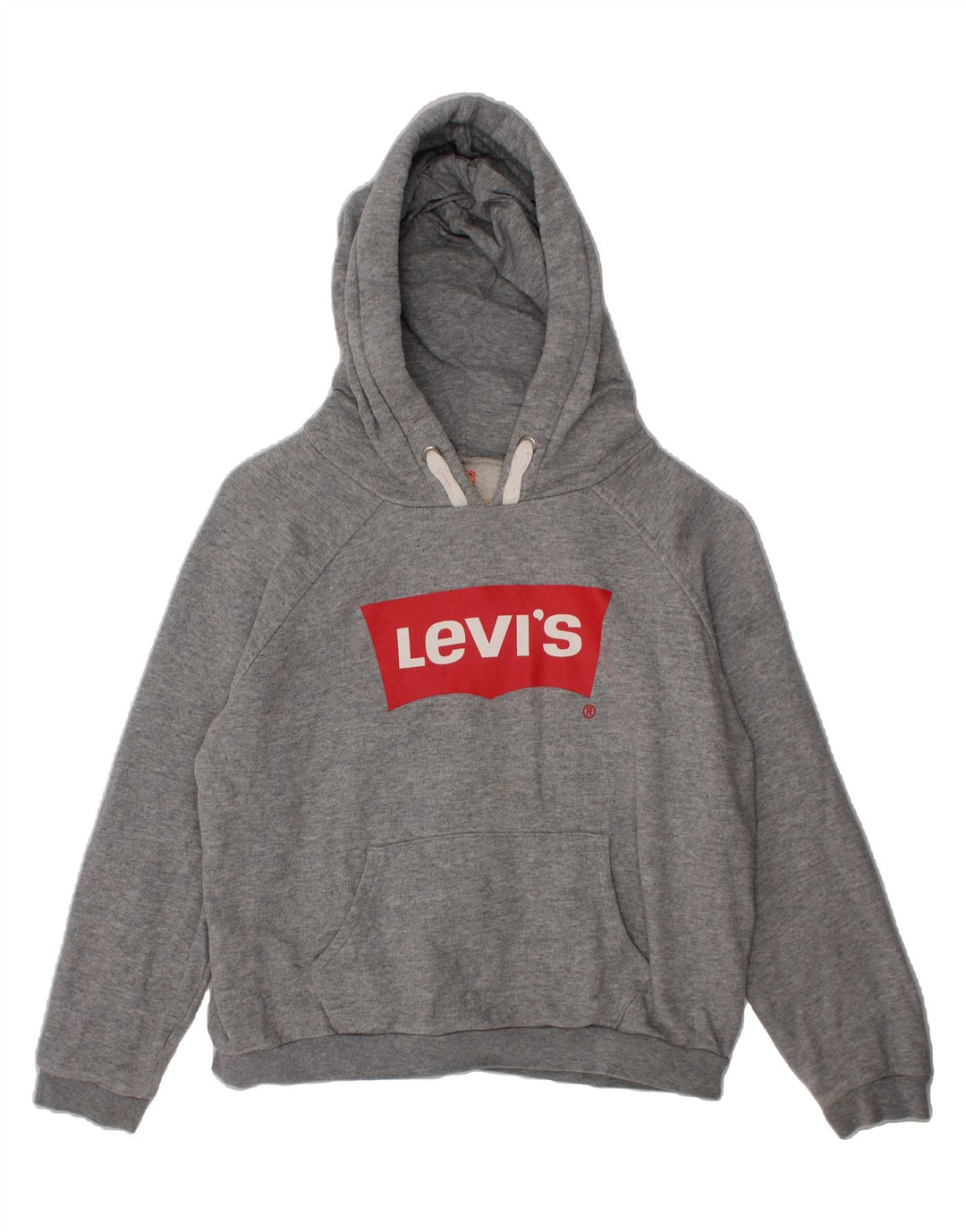 LEVI'S Boys Loose Fit Graphic Hoodie Jumper 9-10 Years Grey Cotton Vintage Levi's and Second-Hand Levi's from Messina Hembry 