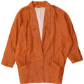 Casaco feminino vintage de couro Batwing UE 36 pequeno marrom