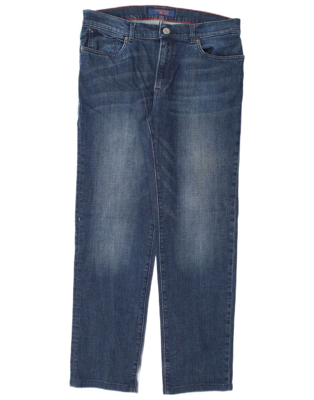 Trussardi Mens Straight Jeans W35 L31 Azul Algodão