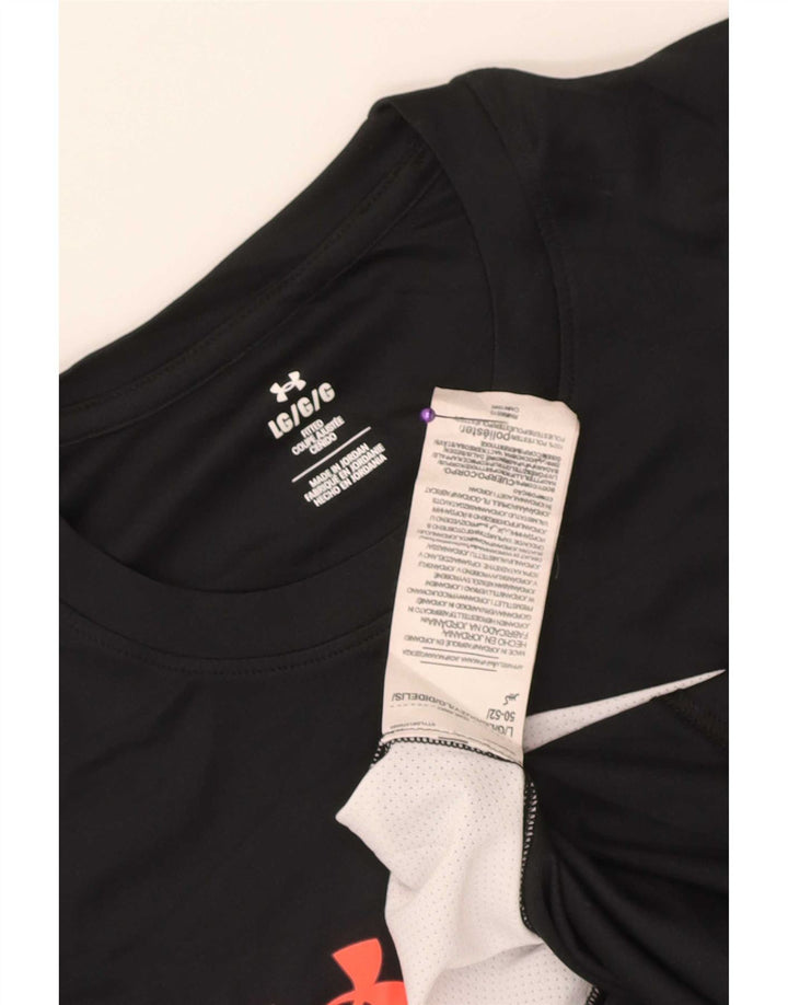 Under Armour Camiseta masculina justa grande poliéster colorblock preto