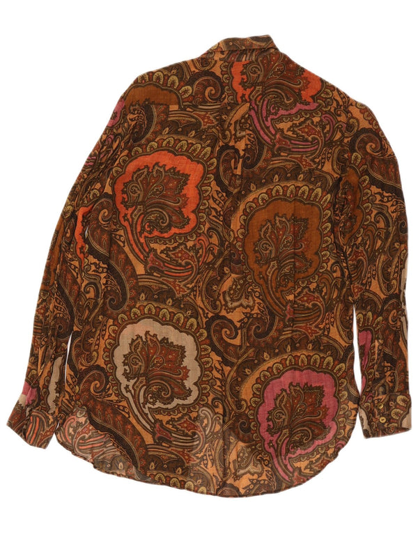 Camisa oversized feminina Massimo Dutti EU 34 2XS marrom paisley