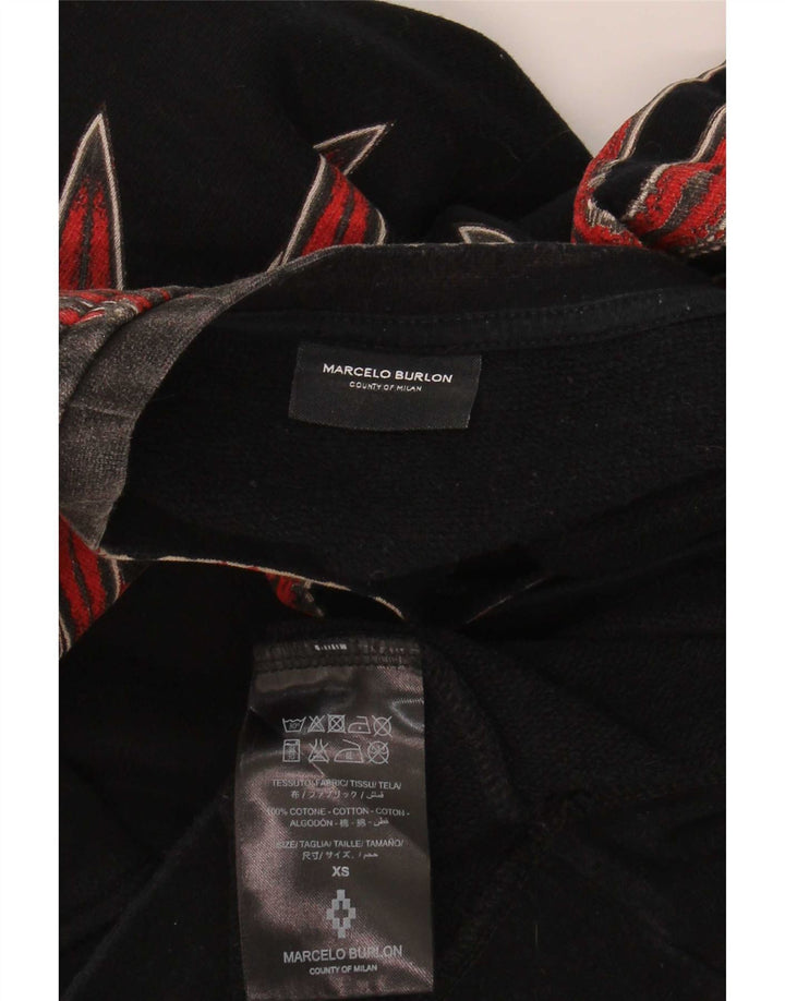 Marcelo Burlon Masculino Padrão Abstrato Moletom Jumper XS Algodão Preto