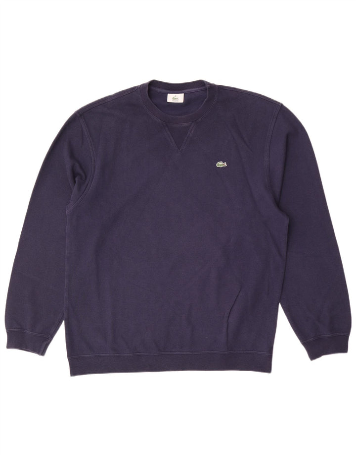 Lacoste moletom masculino tamanho 4 médio azul marinho algodão