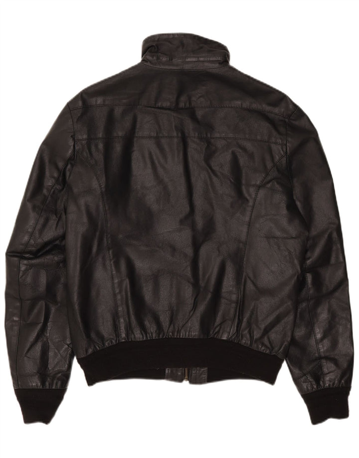 Jaqueta de couro masculina Sasch UK 40 grande couro preto