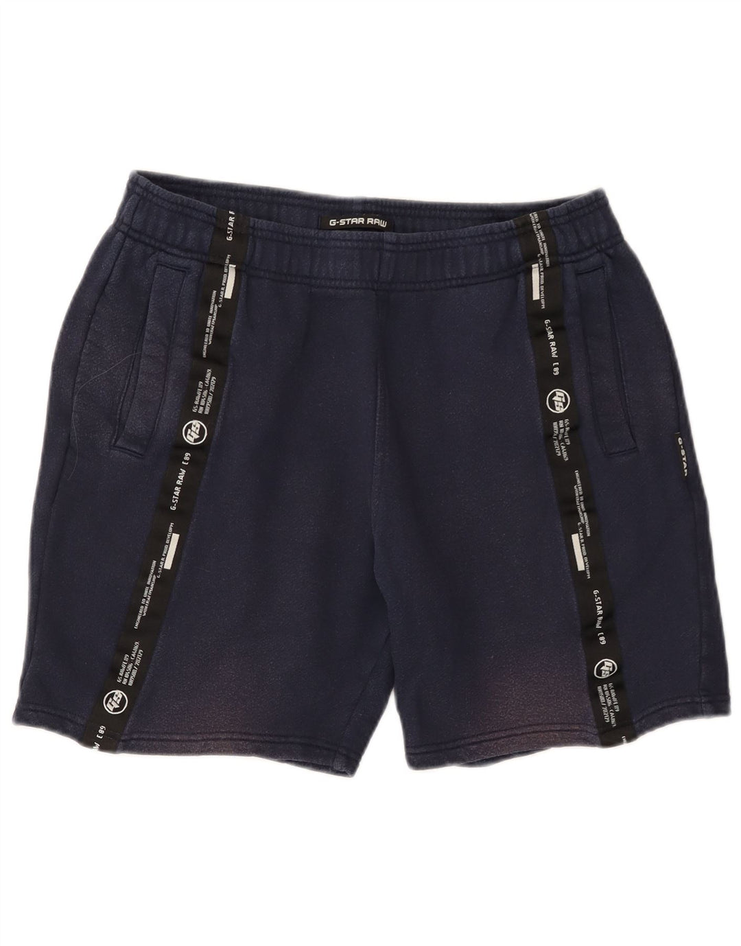 Shorts esportivos gráficos masculinos G-STAR médio algodão azul marinho