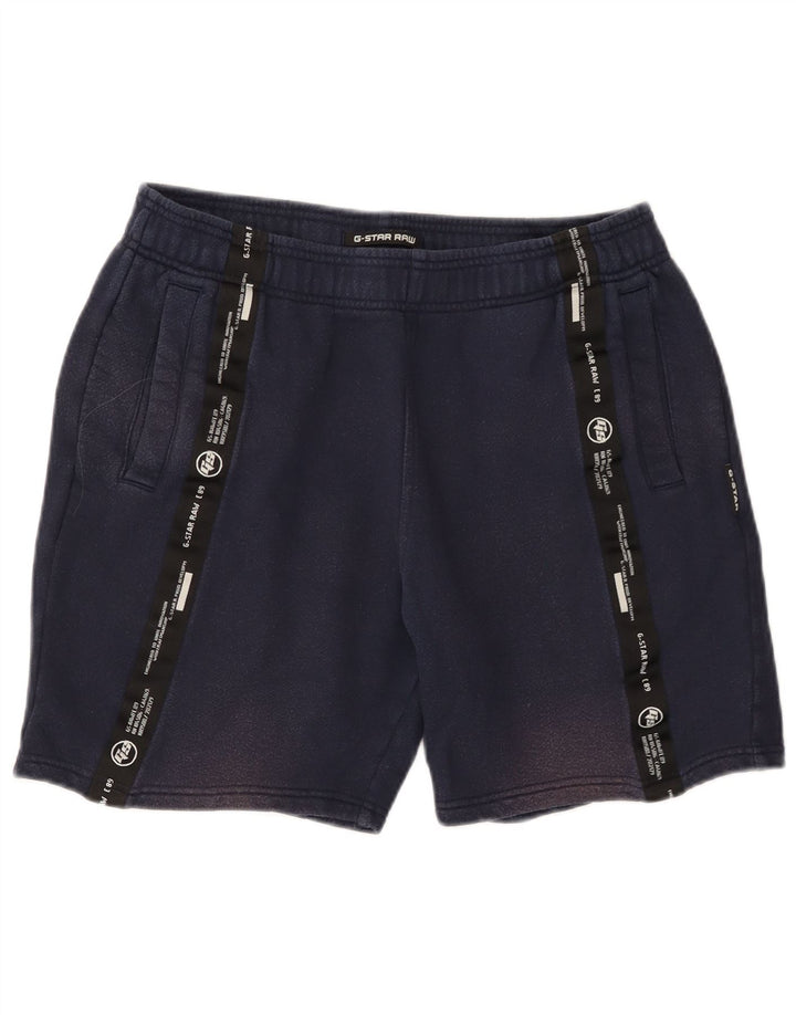 Shorts esportivos gráficos masculinos G-STAR médio algodão azul marinho