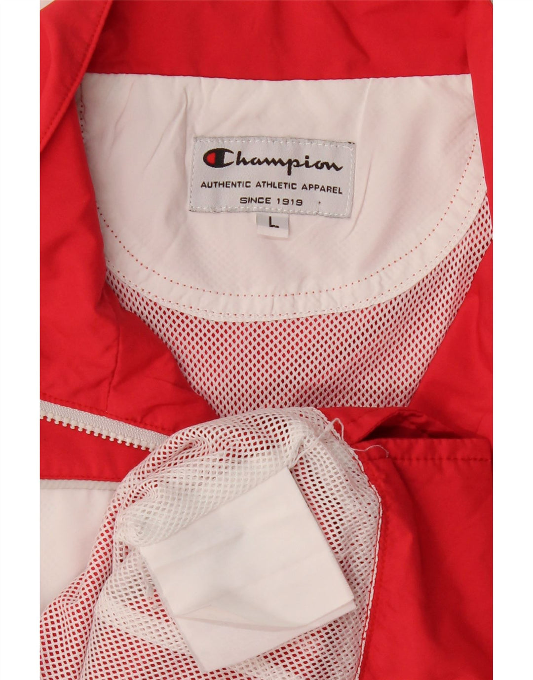 CHAMPION Jaqueta feminina de treino UK 16 grande bloco colorido vermelho