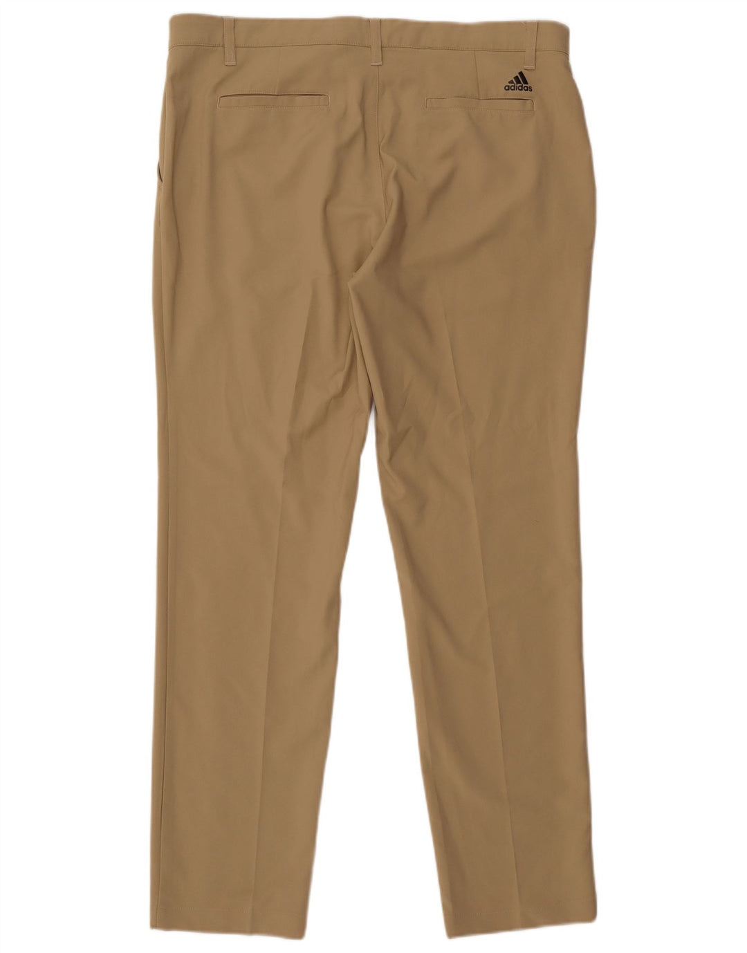 Adidas Mens Straight Chino Calças W36 L32 Poliéster Bege