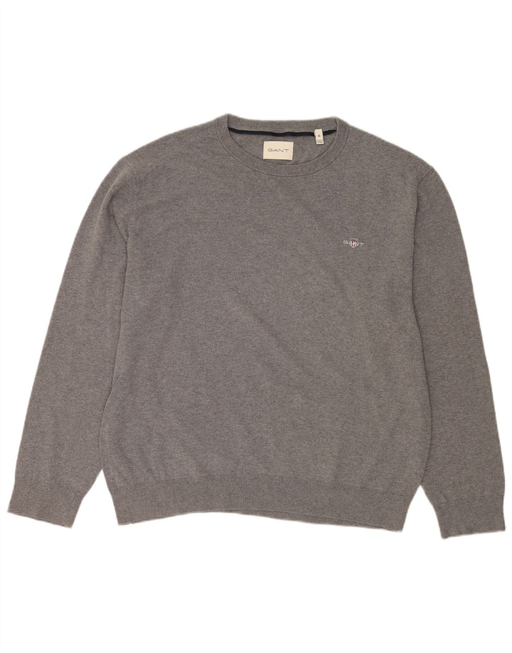 Suéter masculino Gant com gola redonda XL cinza