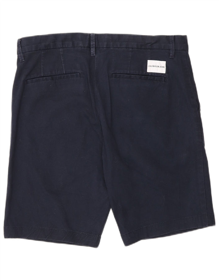 Calvin Klein Mens Chino Shorts W32 Médio Algodão Azul Marinho