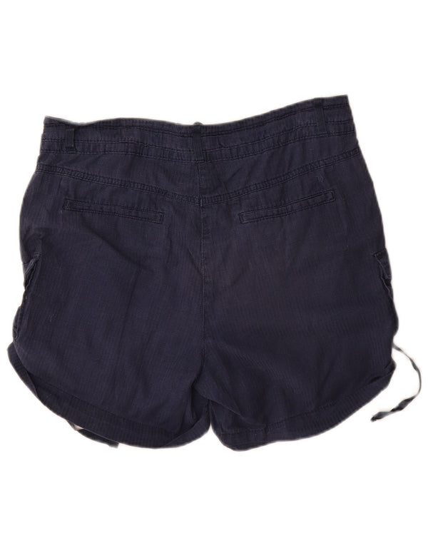 Shorts cargo feminino Marks & Spencer UK 10 pequeno W32 algodão azul marinho