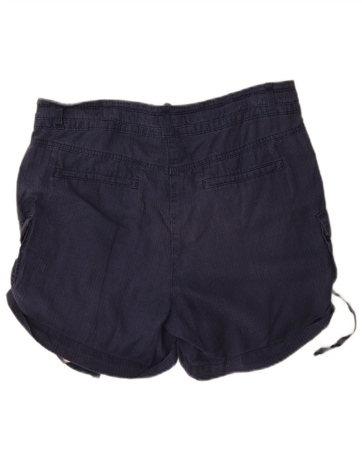Shorts cargo feminino Marks & Spencer UK 10 pequeno W32 algodão azul marinho