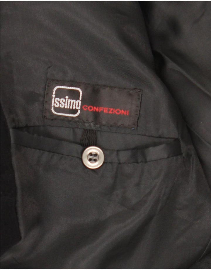 Jaqueta blazer masculina de veludo com 2 botões Issimo Reino Unido 36 pequena preta
