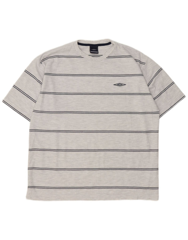 Umbro Camiseta Masculina Top XL Cinza Listrado Poliéster