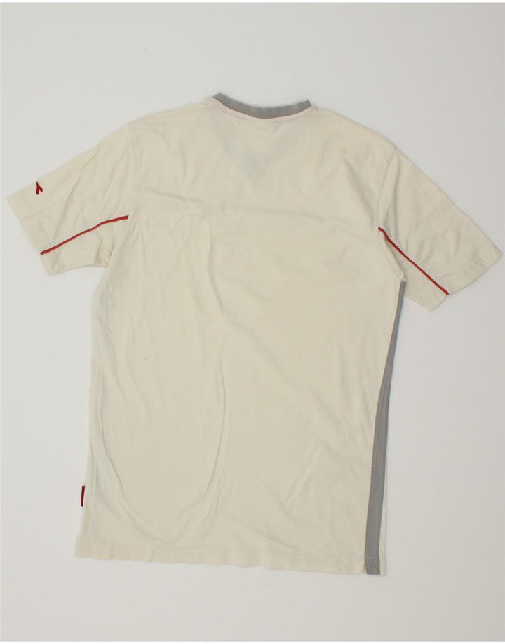 DIADORA Womens T-Shirt Top UK 14 Large Off White Cotton Vintage Diadora and Second-Hand Diadora from Messina Hembry 